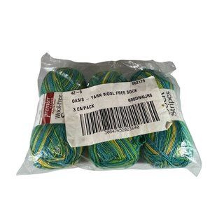 3 Skeins Wool Free Sock Yarn 93% Acrylic Oasis by Premier Yarns 235Y Vintage
